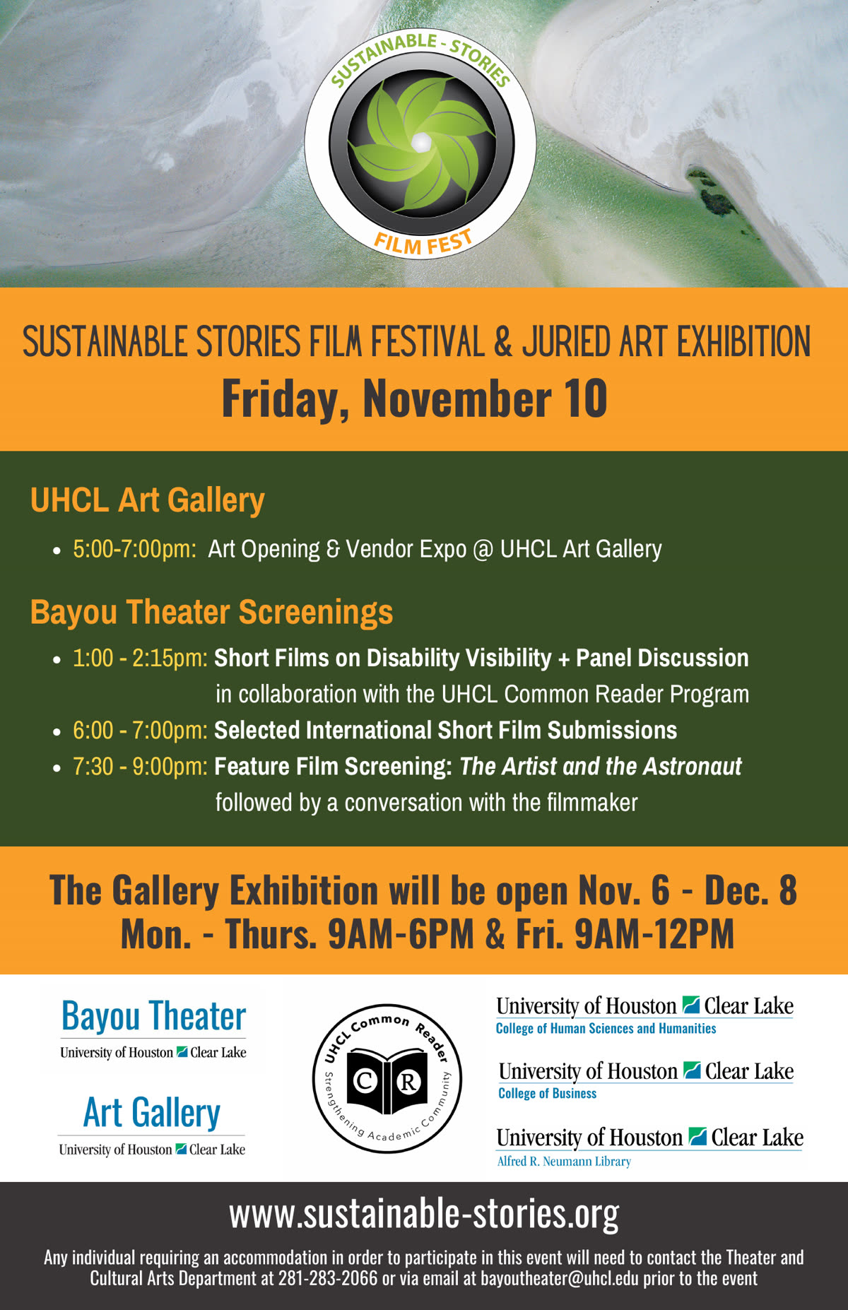 2023 Sustainable Stories Film Festival and Juried Art Exhibition flyer