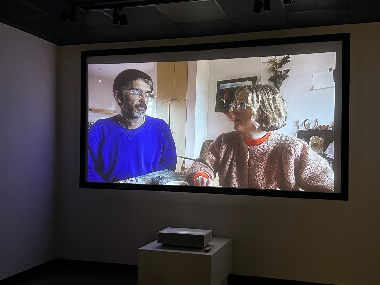 A film projected in a darkened gallery during the 2025 festival