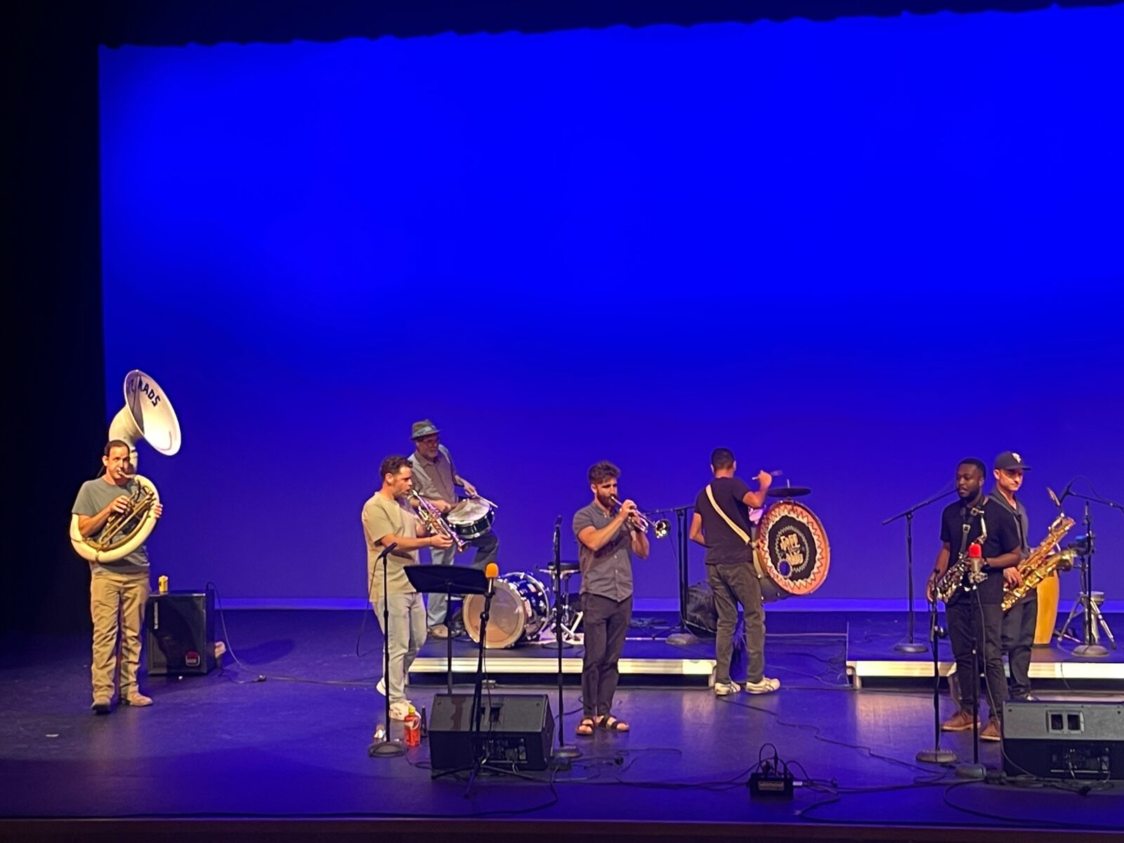 The Free Radicals performing on the Bayou Theater stage