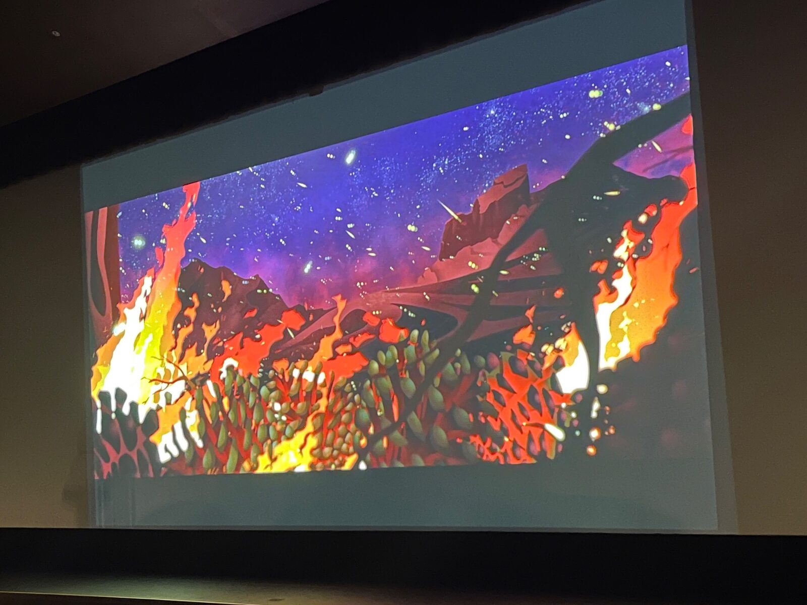 Animated film projected in the Bayou Theater